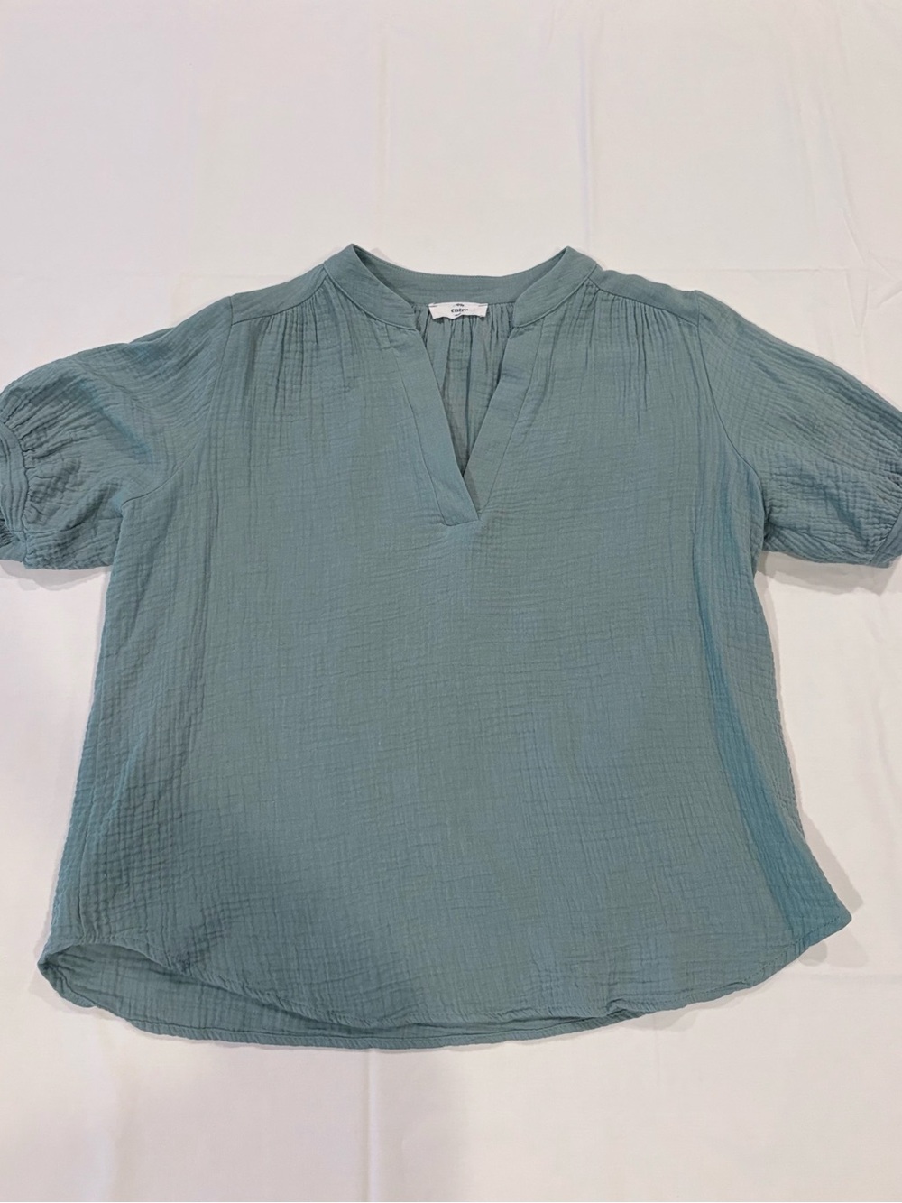 entro Sage Green Split-Neck Blouse